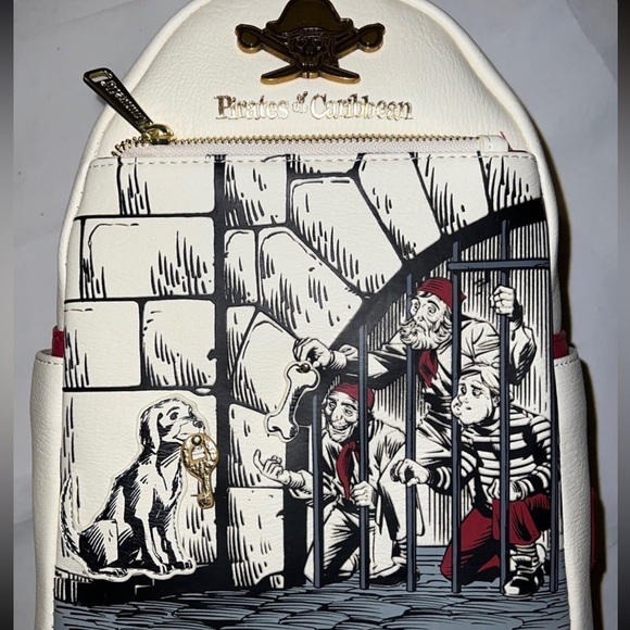 DISNEY LOUNGEFLY Pirates of the Caribbean ''Dog Jail Scene'’ Backpack - Picture 8 of 8